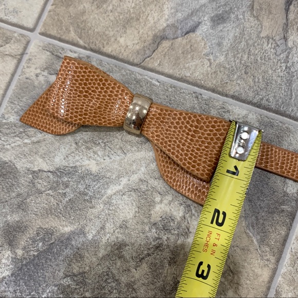 Camel Brown Bow Skinny Belt